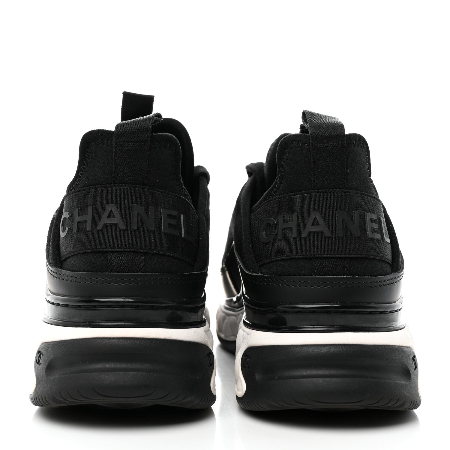 Chanel Velvet Calfskin Mixed Fibers CC Sneakers 36.5 Black 5 of 14