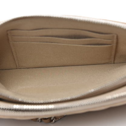 Chanel Caviar Quilted Small Clutch With Chain Beige 9 of 12