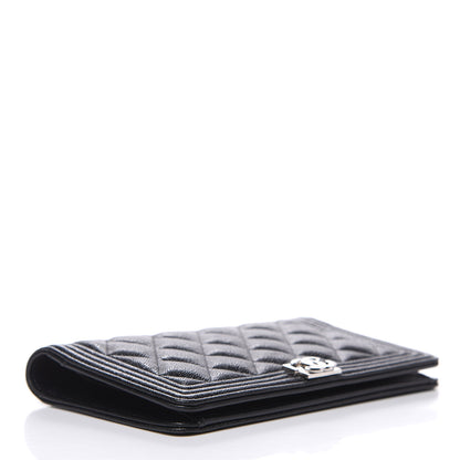 Chanel Caviar Quilted Boy Yen Wallet Black 4 of 9