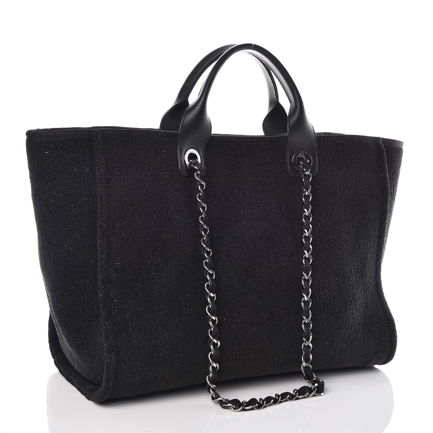 Chanel Lurex Boucle Medium Deauville Tote Black 4 of 11