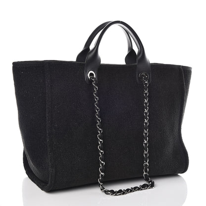 Chanel Lurex Boucle Medium Deauville Tote Black 4 of 11