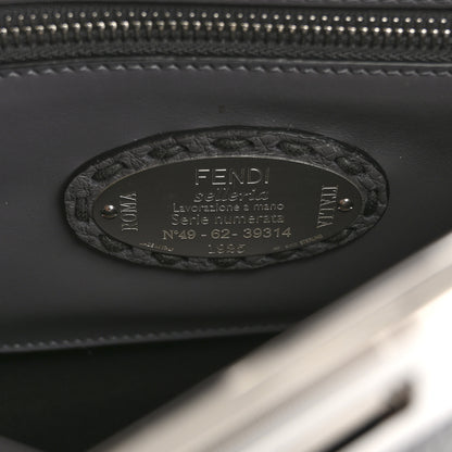 Fendi Cuoio Romano Selleria Macro Stitching Mini Peekaboo I SEE U Iconic Satchel Argento 6 of 11
