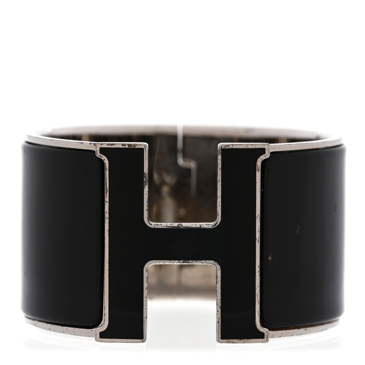 Enamel Extra Wide Clic Clac H Bracelet GM Black