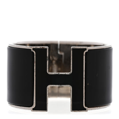 Hermes Enamel Extra Wide Clic Clac H Bracelet GM Black 1 of 5