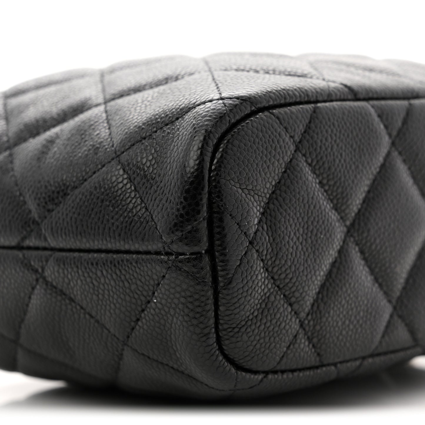 Caviar Quilted Hobo Clutch With Chain  Black
