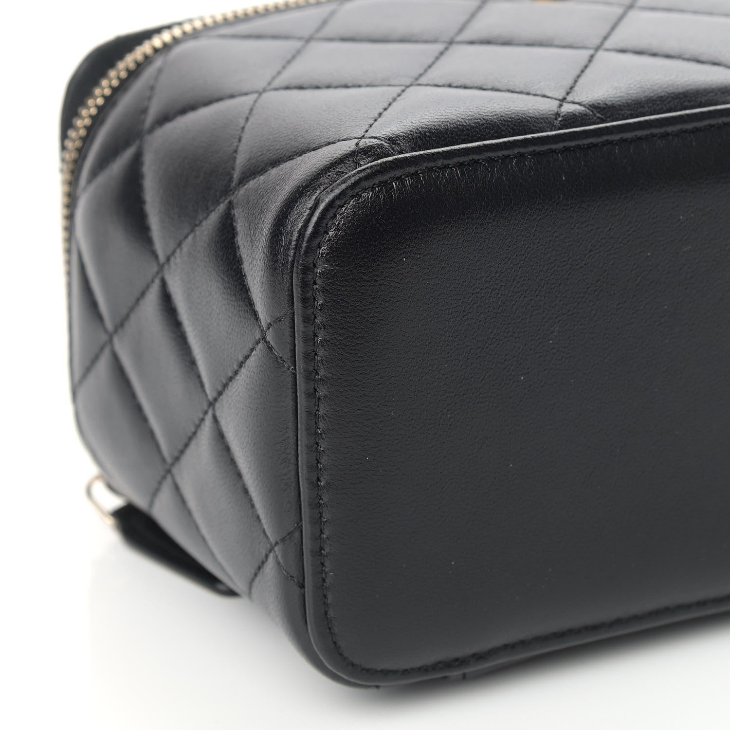Chanel Lambskin Quilted Small Top Handle Vanity Case With Chain Black 8 of 9
