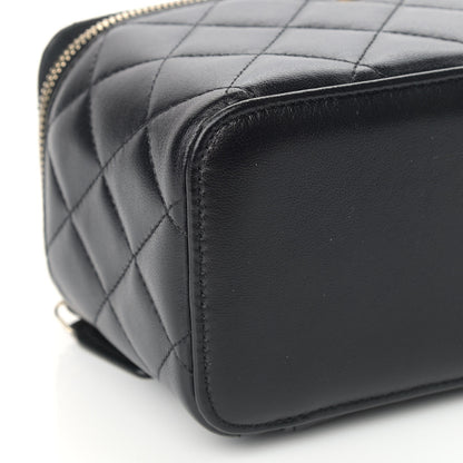 Chanel Lambskin Quilted Small Top Handle Vanity Case With Chain Black 8 of 9