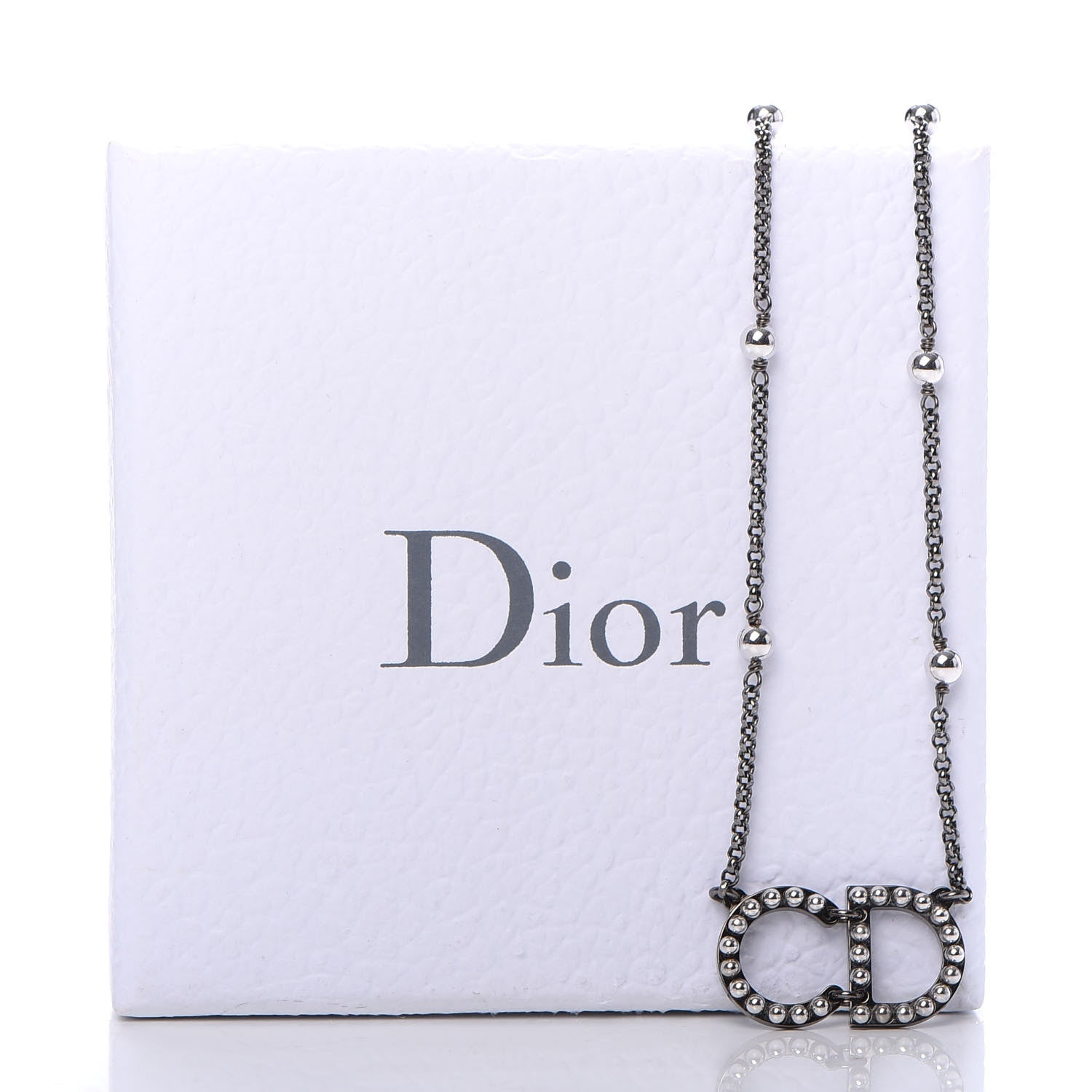 Christian Dior Metal Logo CD Necklace Ruthenium 6 of 6
