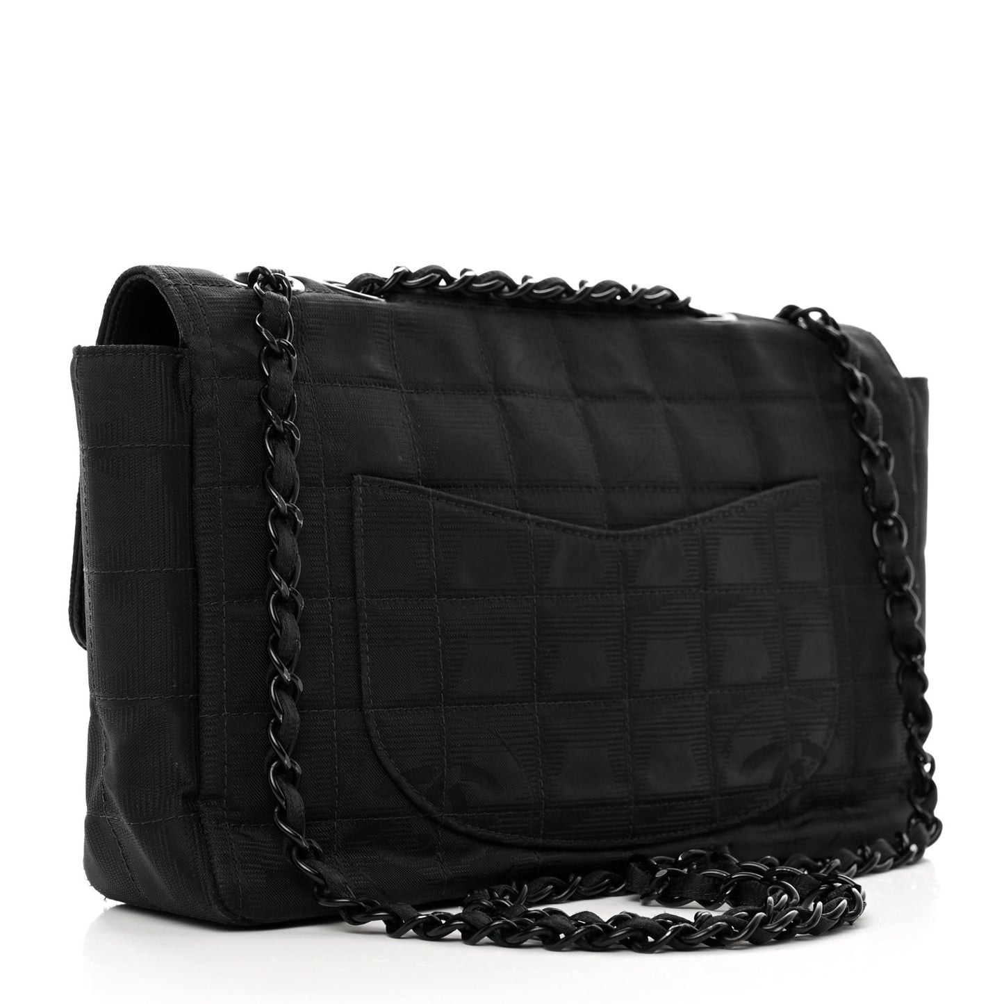 Nylon Medium Travel Flap Black