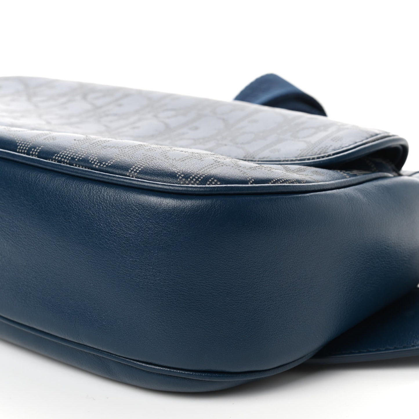 Galaxy Calfskin Oblique World Tour Saddle Belt Bag Navy Blue