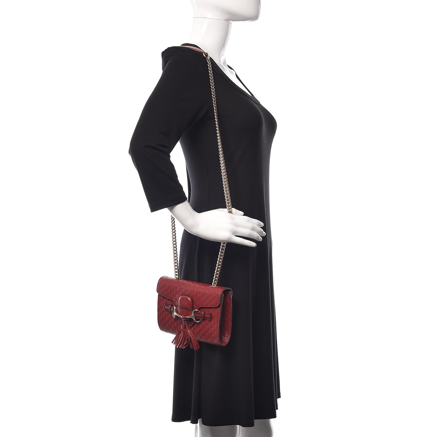Gucci Soft Microguccissima Mini Emily Chain Shoulder Bag Rosso 3 of 10