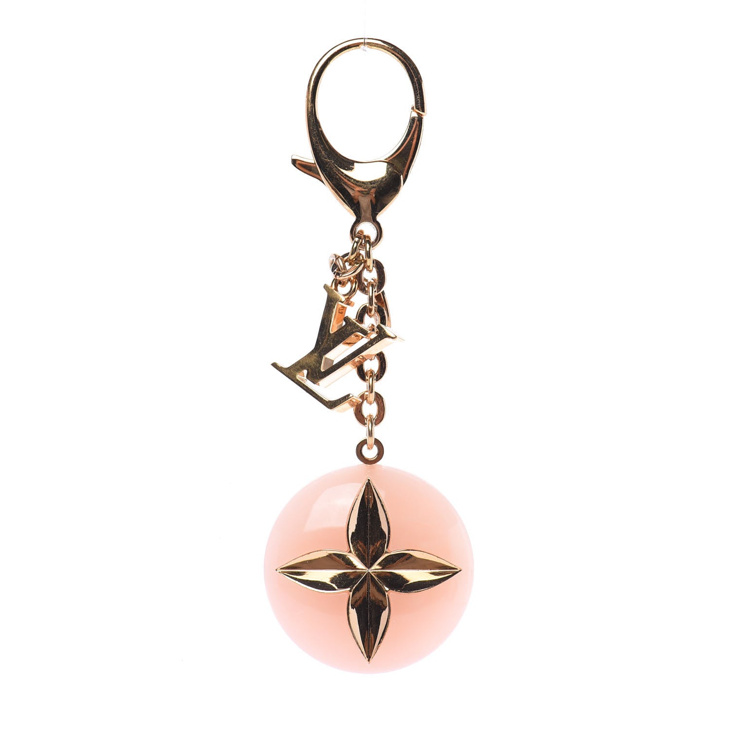 Louis Vuitton Acetate Hollow Flower Bag Charm Suede Rose 1 of 5