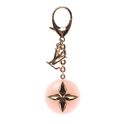 Louis Vuitton Acetate Hollow Flower Bag Charm Suede Rose 1 of 5