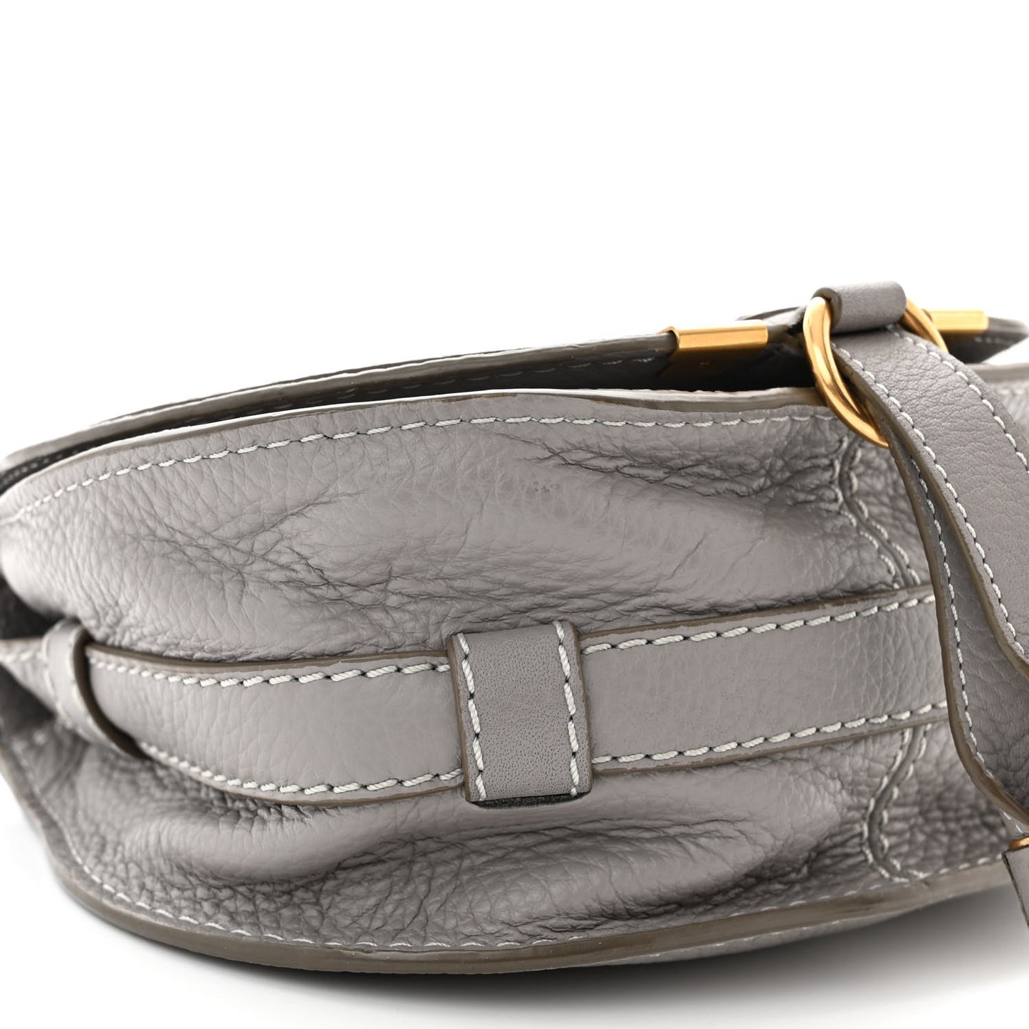 Grained Calfskin Small Marcie Saddle Bag Cashmere Grey