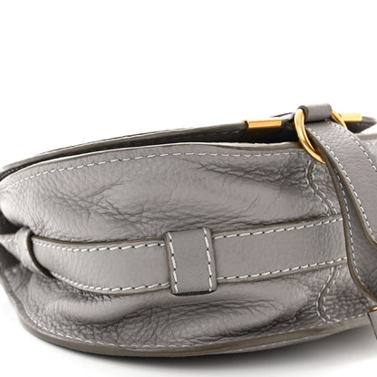 Chloe Grained Calfskin Small Marcie Saddle Bag Cashmere Grey 9 of 10