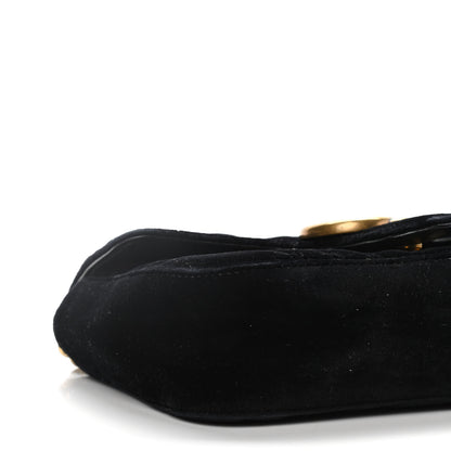 Gucci Velvet Matelasse Mini GG Marmont Shoulder Bag Black 9 of 16