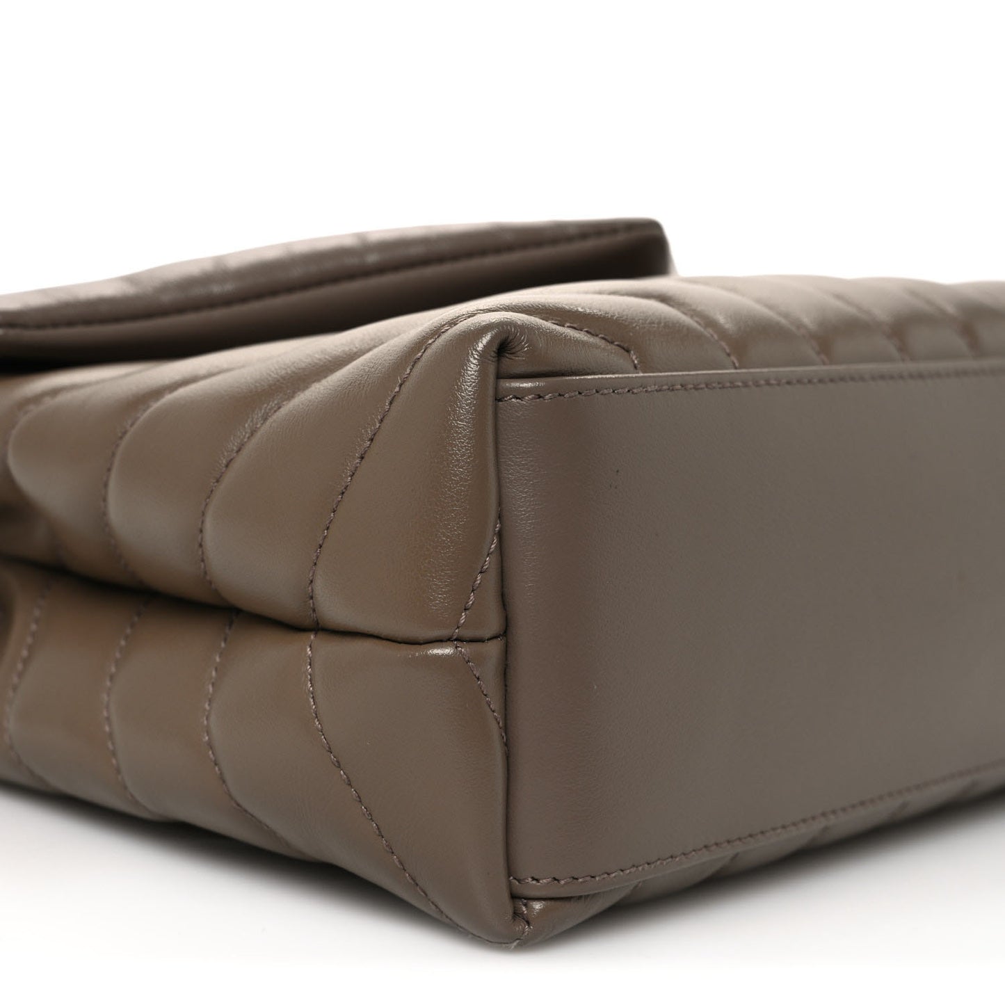 Calfskin Y Quilted Monogram Small Loulou Chain Satchel Dark Beige