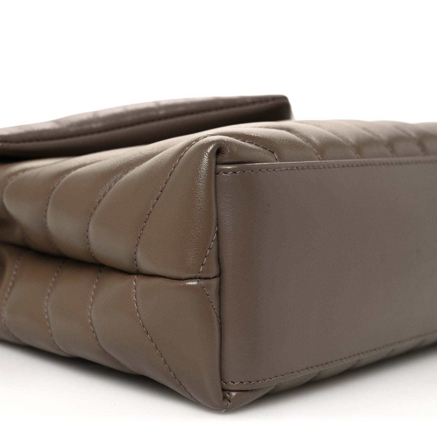 Saint Laurent Calfskin Y Quilted Monogram Small Loulou Chain Satchel Dark Beige 10 of 15