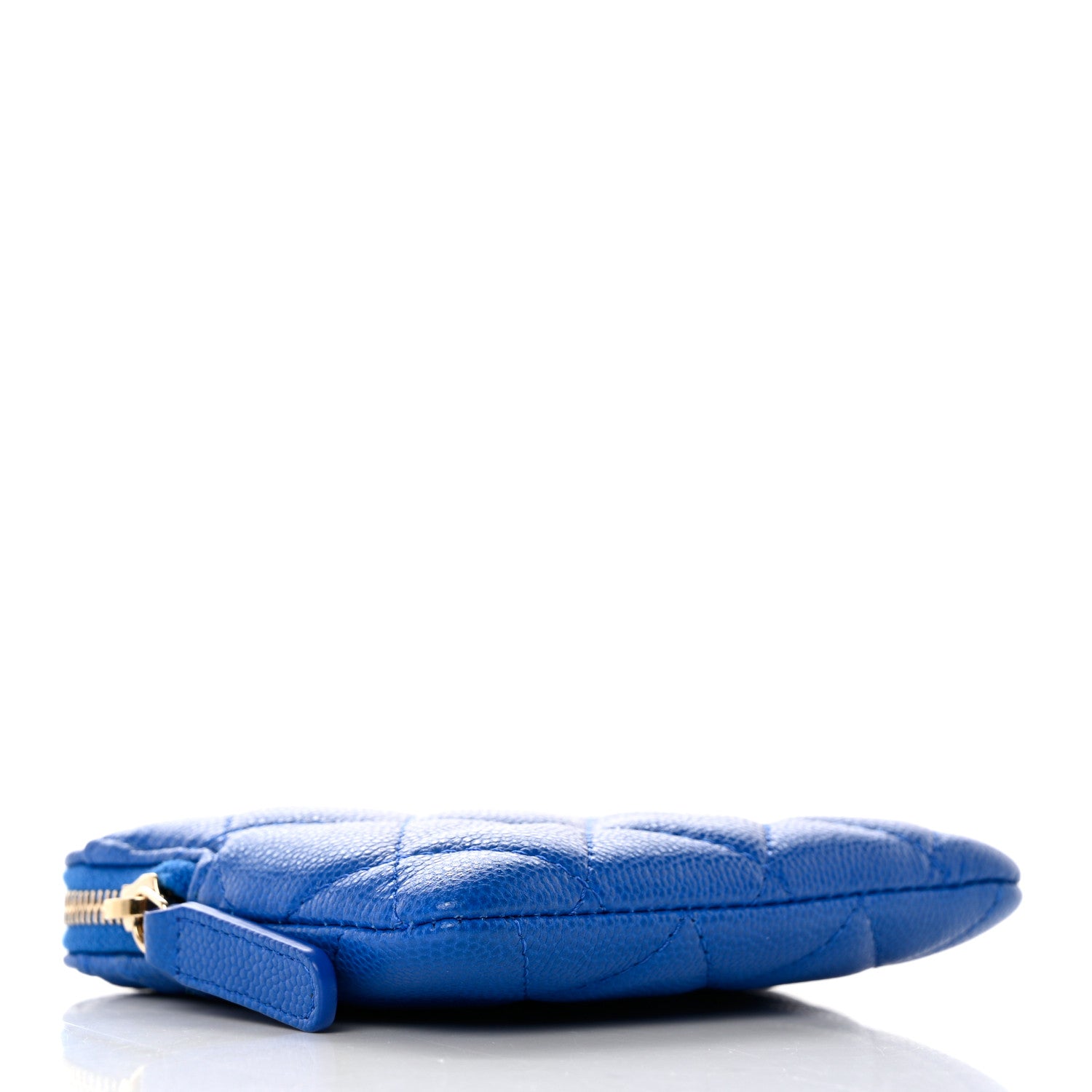 Chanel Caviar Quilted Zip Card Holder Wallet Blue 4 of 9
