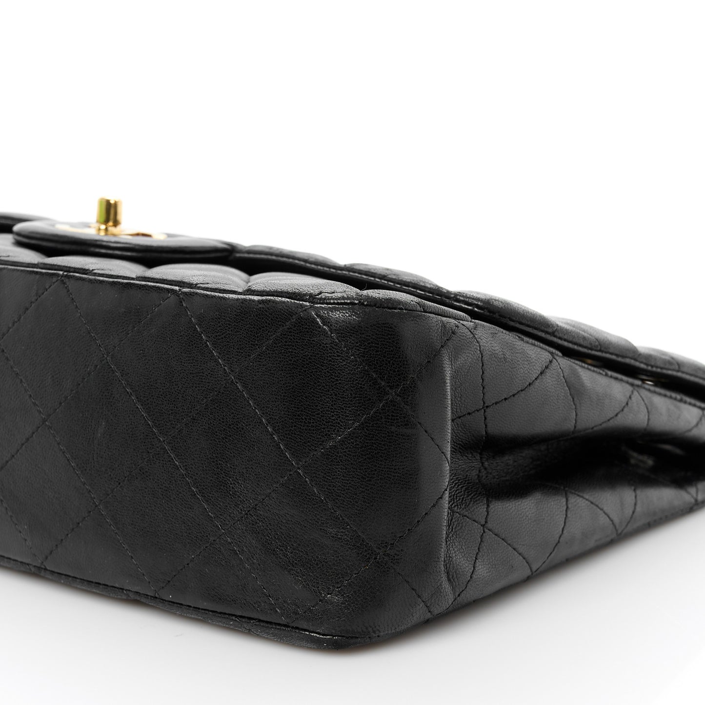 Lambskin Quilted Jumbo Single Flap Black