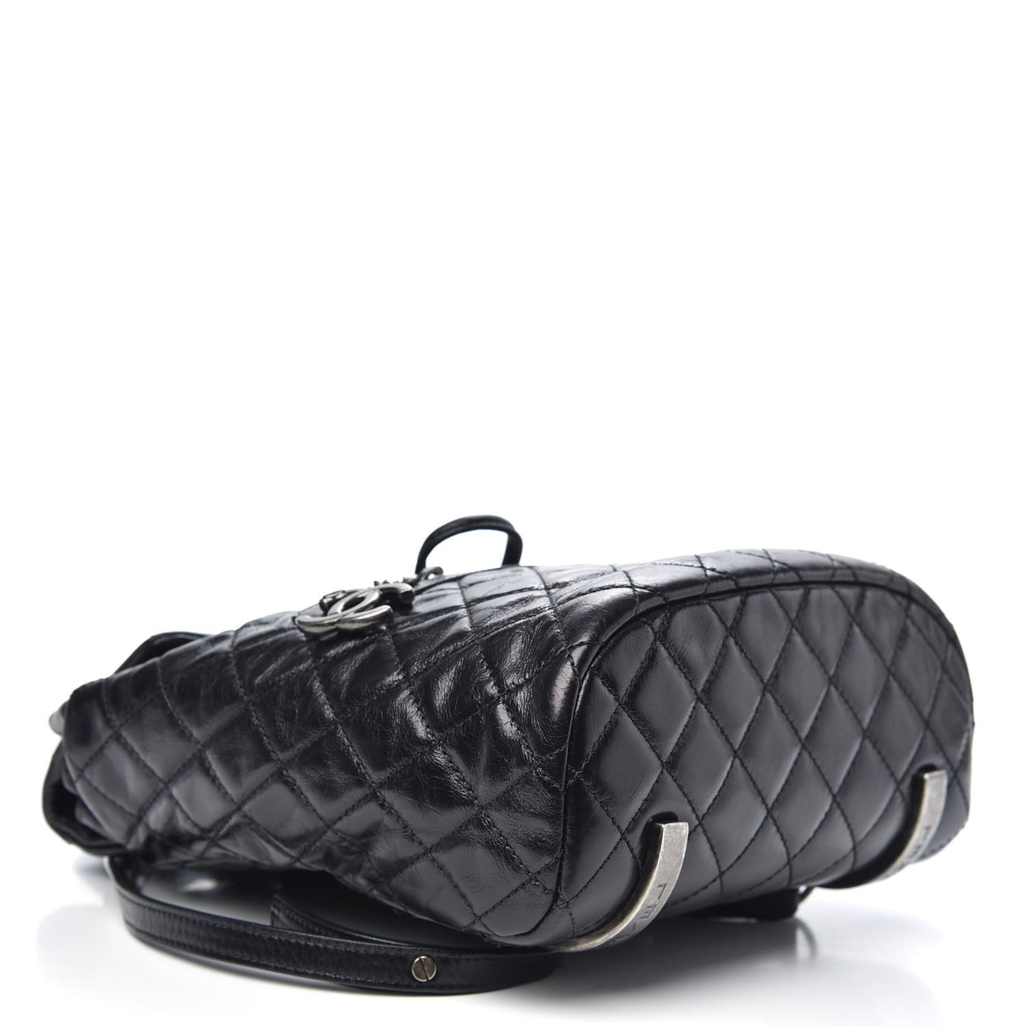 Glazed Calfskin Quilted Small Salzburg Mountain Backpack Black