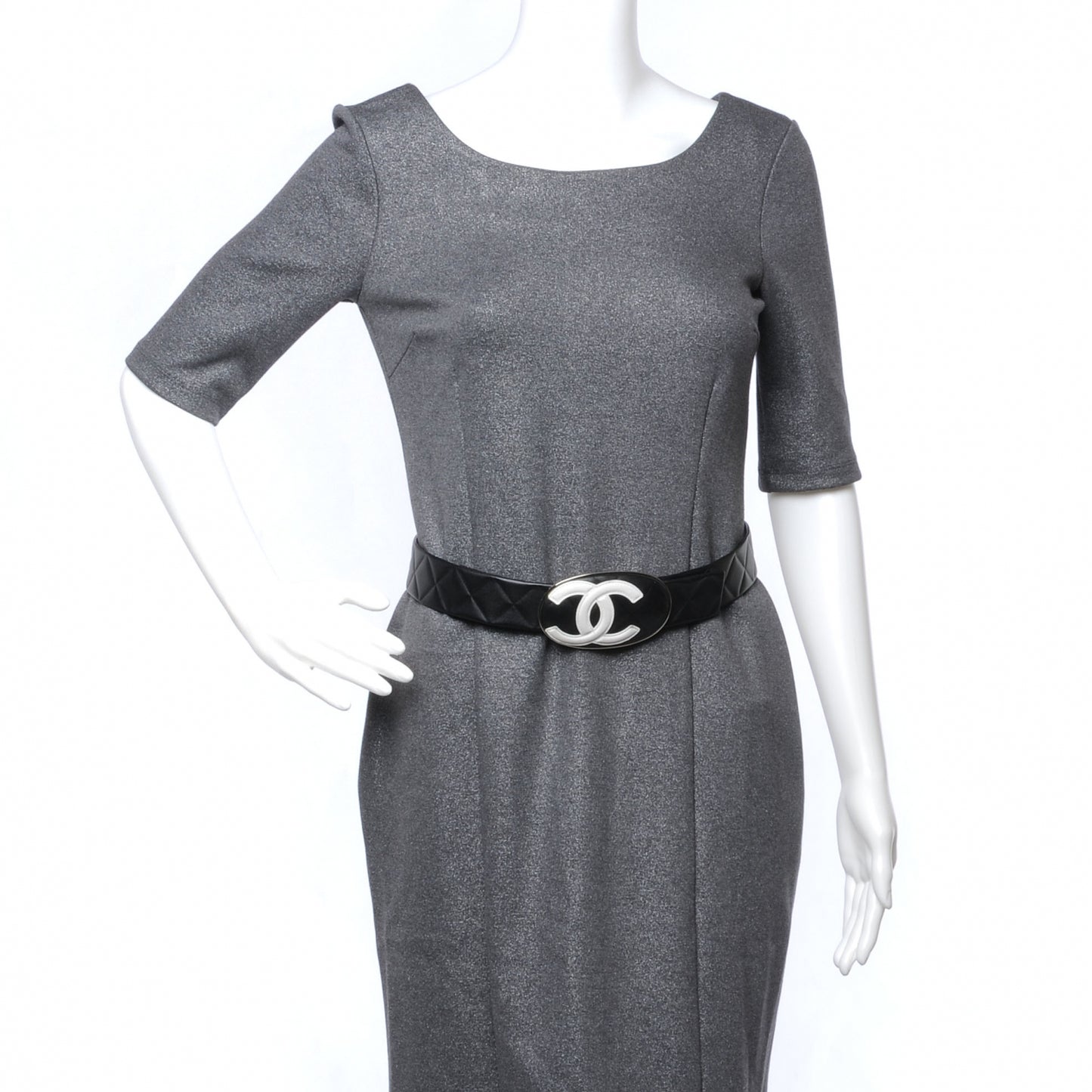 Lambskin Quilted CC Belt 80 32 Black