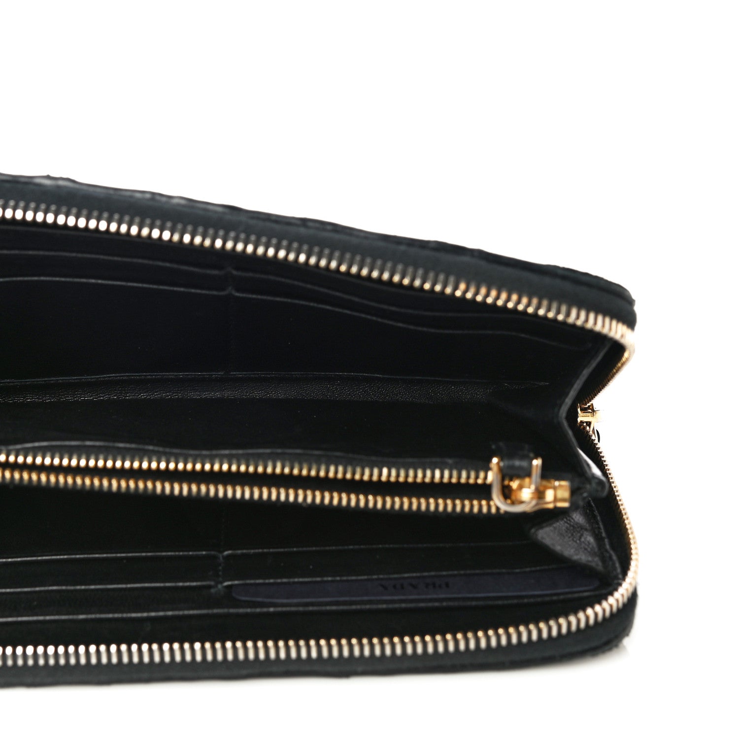 Prada Nappa Gaufre Zip Around Wallet Black 5 of 23