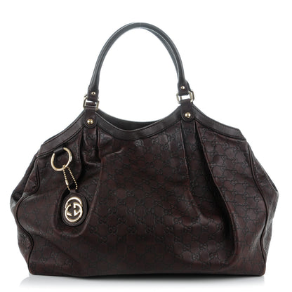 Gucci Guccissima Signature Large Sukey Tote Chocolate 1 of 10