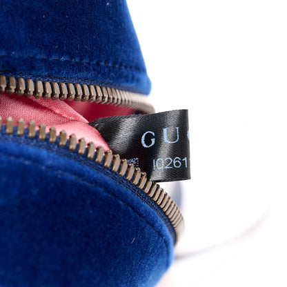 Gucci Velvet Matelasse Small GG Marmont Chain Shoulder Bag Cobalt 8 of 11