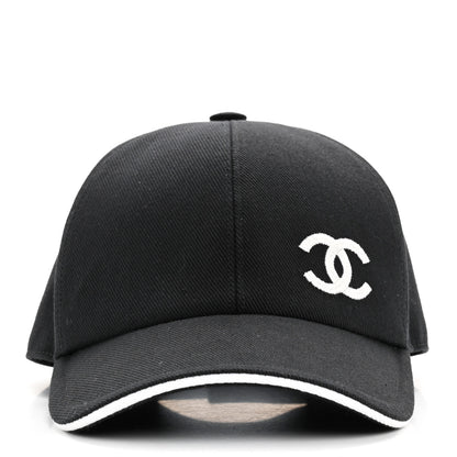 Chanel Cotton CC Cap Hat Black White 3 of 8