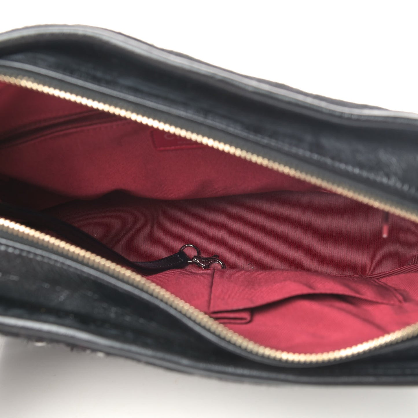 Felt Calfskin Quilted Medium Gabrielle Hobo Black