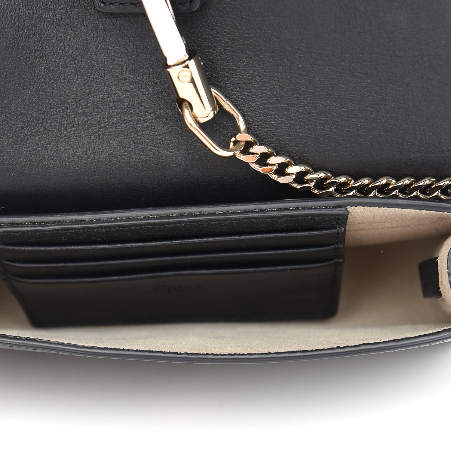 Chloe Suede Calfskin Mini Faye Shoulder Bag Black 5 of 9