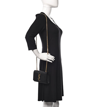 Saint Laurent Grain De Poudre Small Monogram Kate Satchel Black 2 of 14