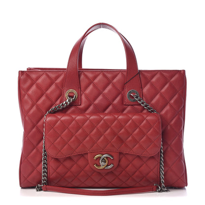 Chanel Caviar Quilted Large Casual Pocket Tote Red 1 of 18
