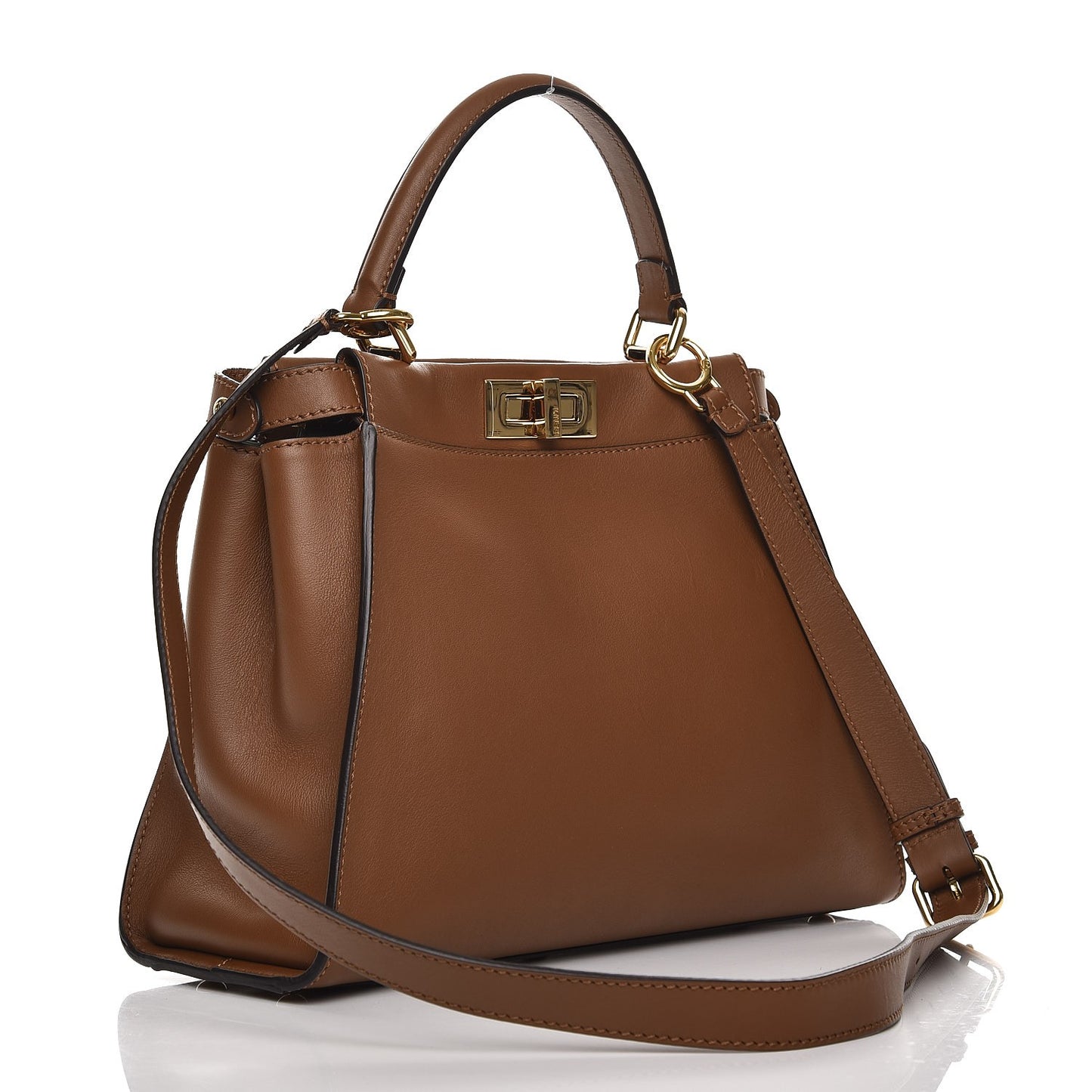 Vitello Seta Shiny Nappa Ayers Medium Peekaboo Iconic Satchel Brownie Menta