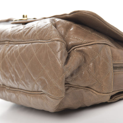 Chanel Crumpled Grained Calfskin Quilted Maxi Shiva Flap Brown 9 of 10