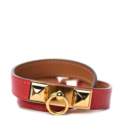 Hermes Epsom Rivale Double Tour Bracelet XS Rouge Casaque 1 of 6