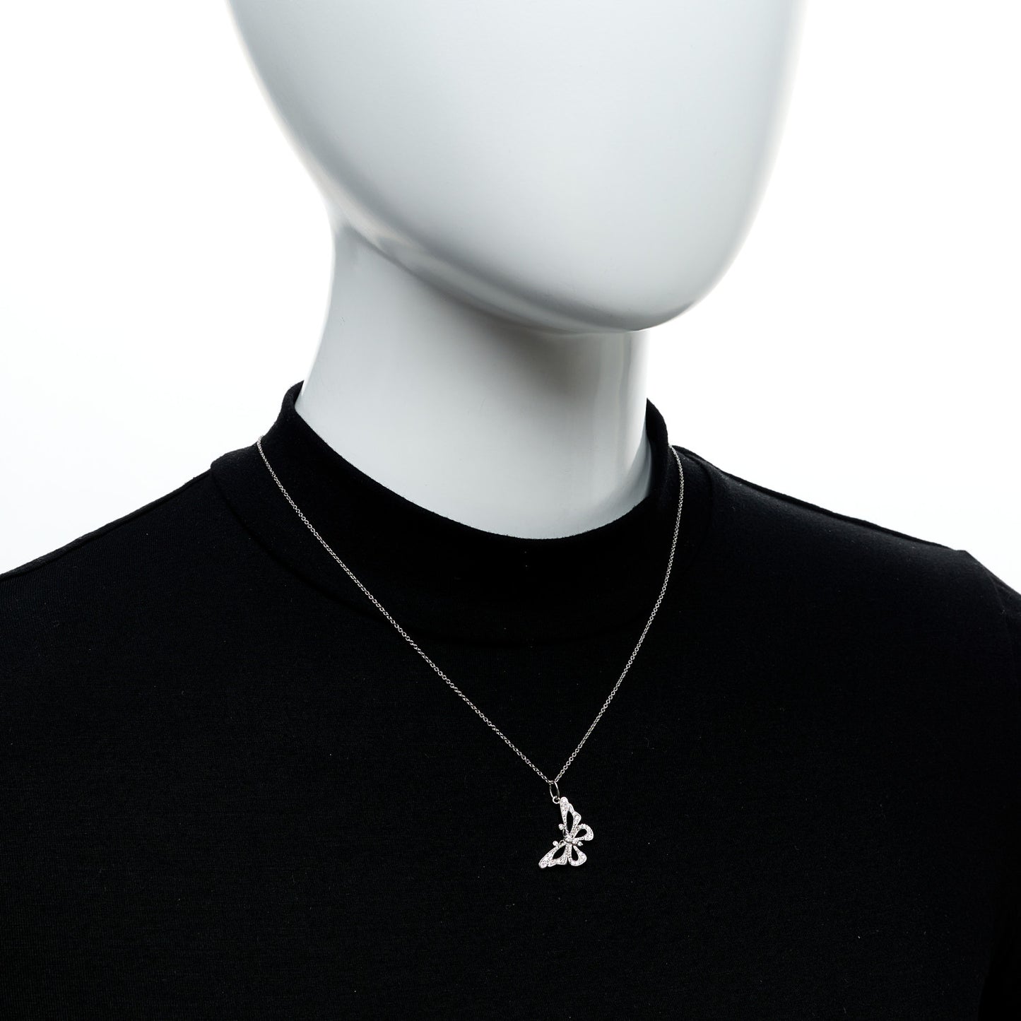 Platinum Diamond Enchant Butterfly Necklace