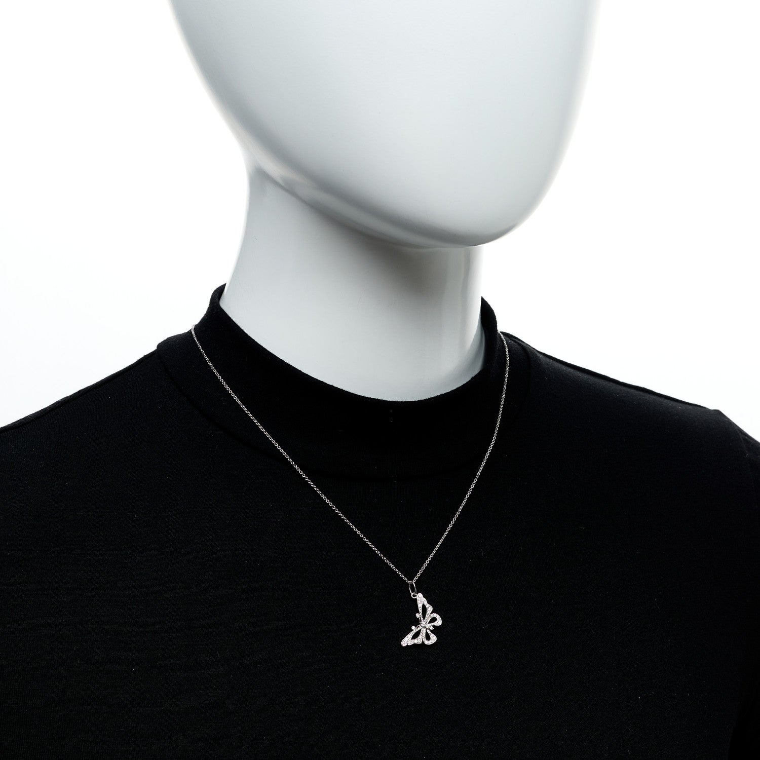 Tiffany Platinum Diamond Enchant Butterfly Necklace 6 of 6