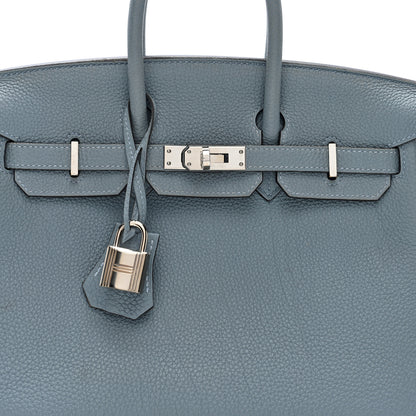 Hermes Togo Verso Birkin 25 Bleu Lin Chai 8 of 10