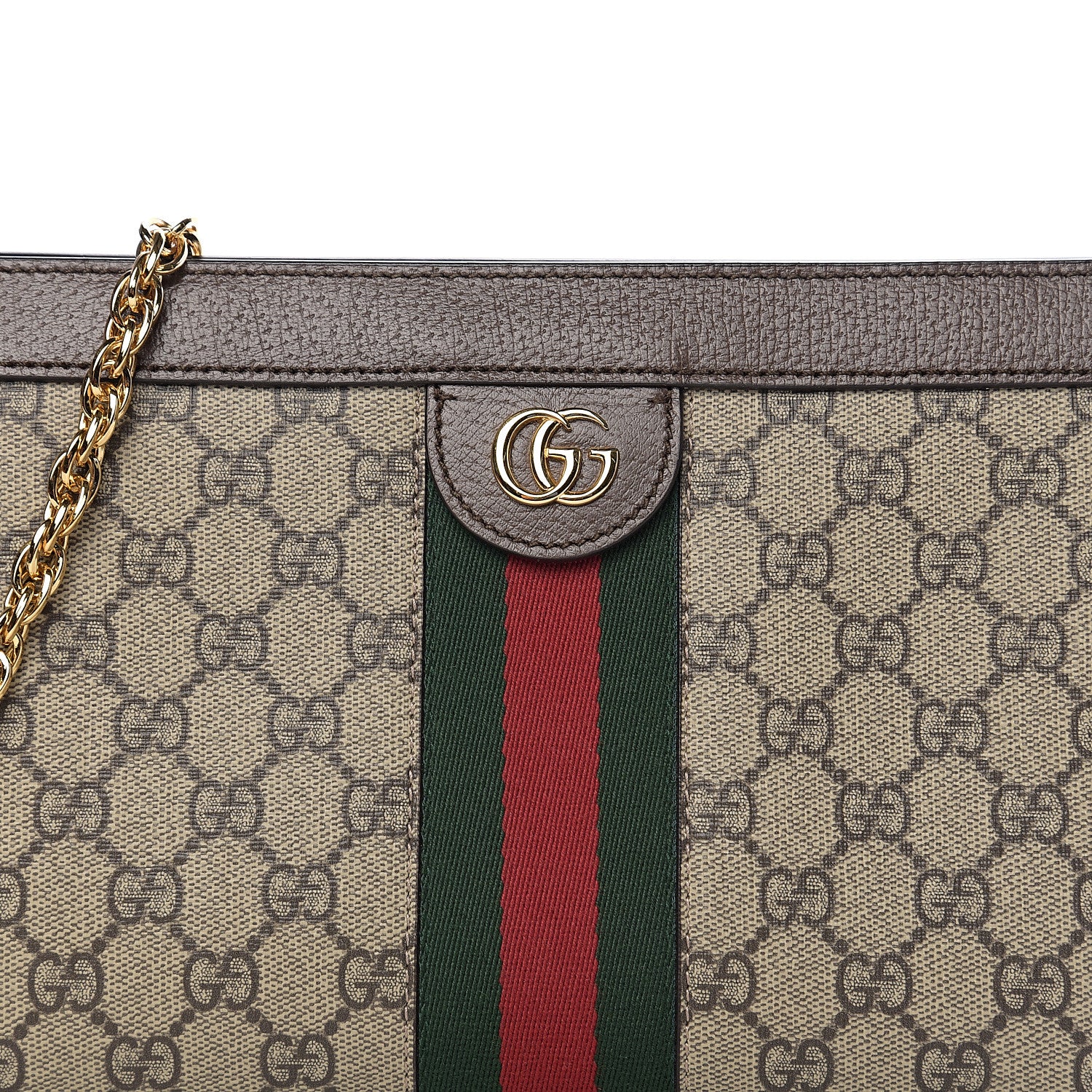 Gucci GG Supreme Monogram Web Small Ophidia Chain Shoulder Bag Brown 9 of 9