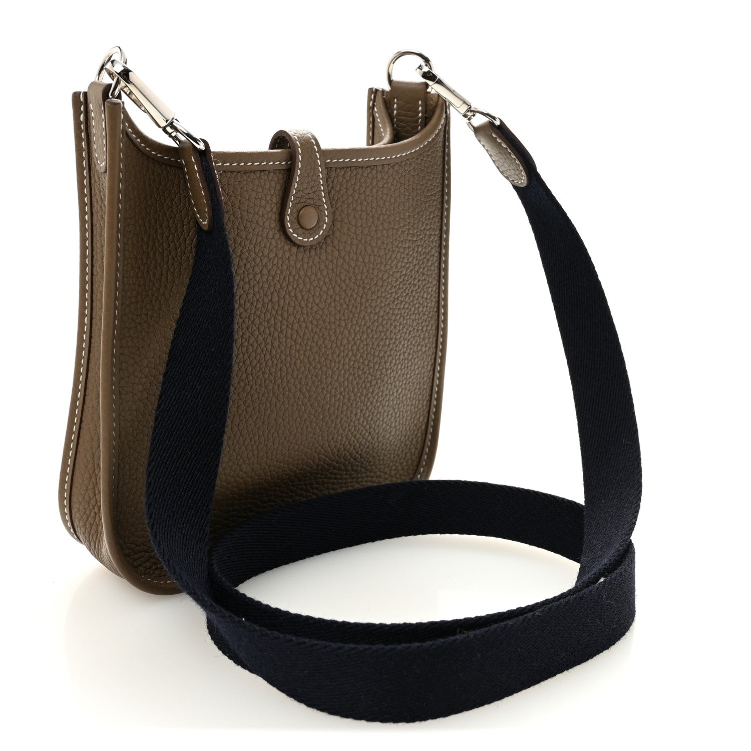 Hermes Taurillon Clemence Amazone Evelyne TPM Etoupe Bleu Indigo 3 of 11