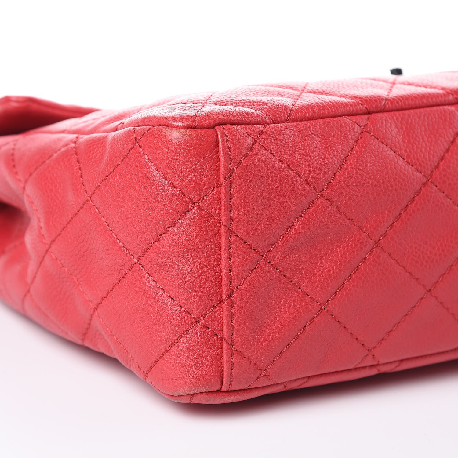 Chanel Washed Caviar Quilted Maxi Single Flap Fuchsia 9 of 13