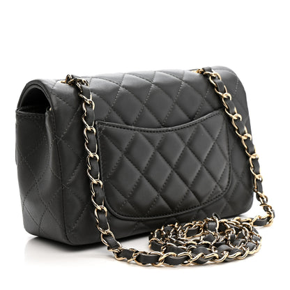 Chanel Lambskin Quilted Mini Rectangular Flap Dark Grey 3 of 13