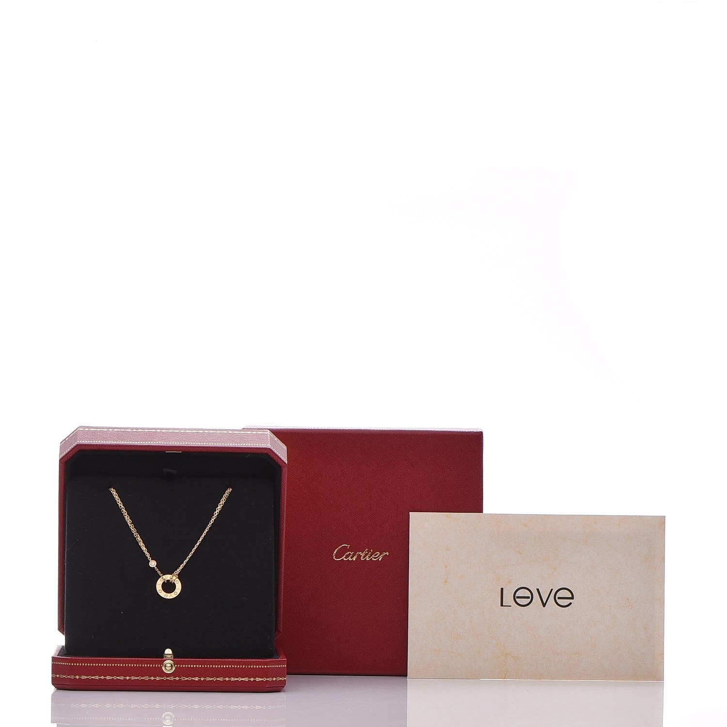 Cartier 18K Yellow Gold 2 Diamond LOVE Necklace 8 of 8