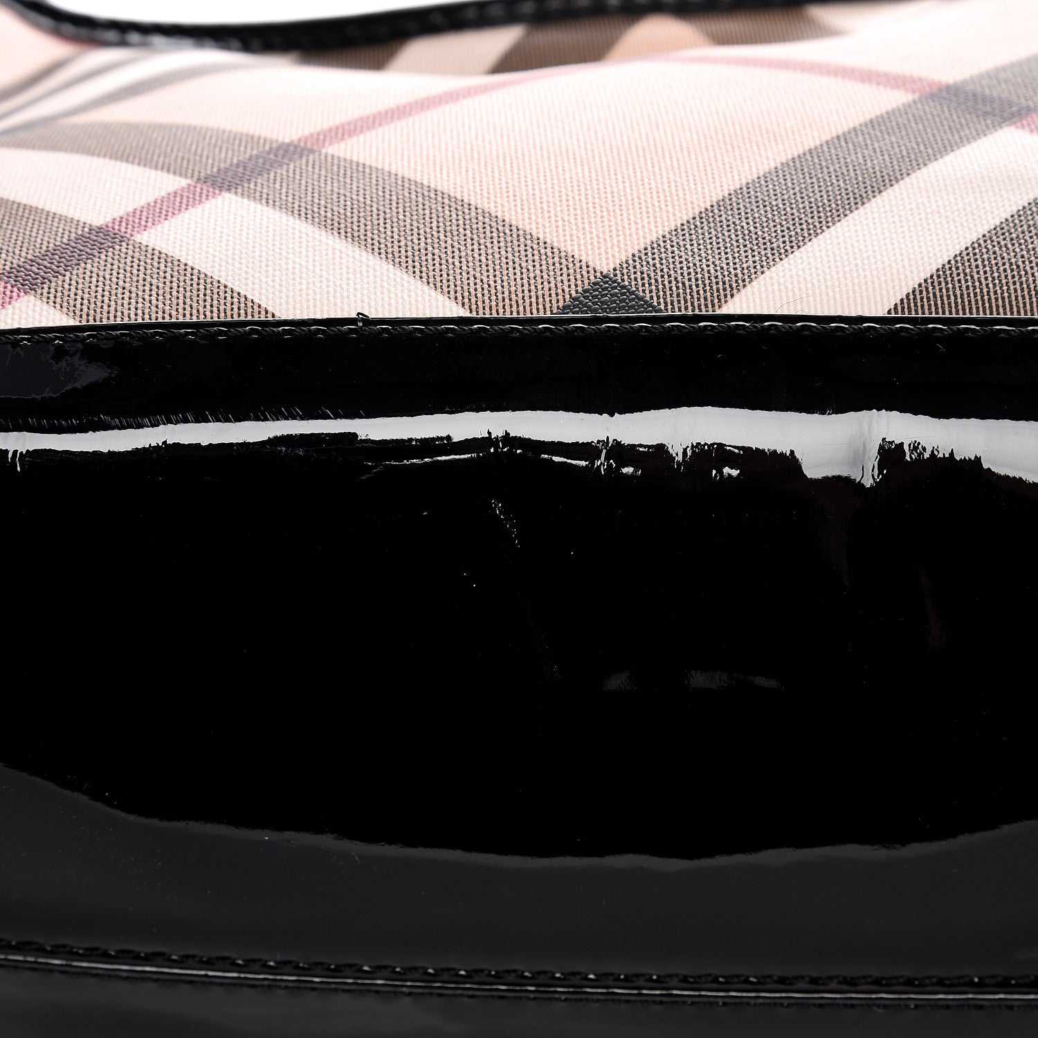 Burberry Patent Trim Supernova Check Ashmore Tote Black 10 of 12