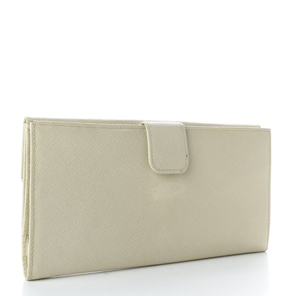 Prada Saffiano Metal Continental Wallet Talco 3 of 9