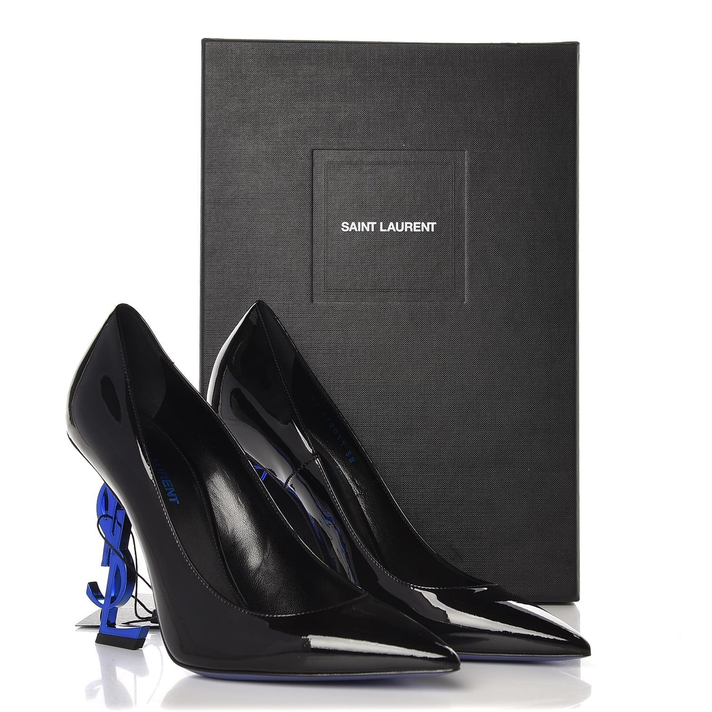 Patent Opyum 100 Pumps 38 Black Blue Metal