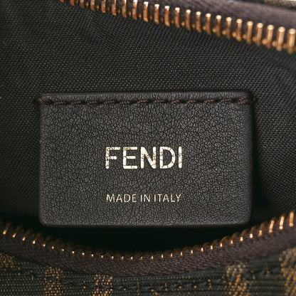 Fendi Fabric Jacquard Vitello Grace FF 1974 Mini Fendigraphy Hobo Bag Tobacco Moro Ebano 6 of 11