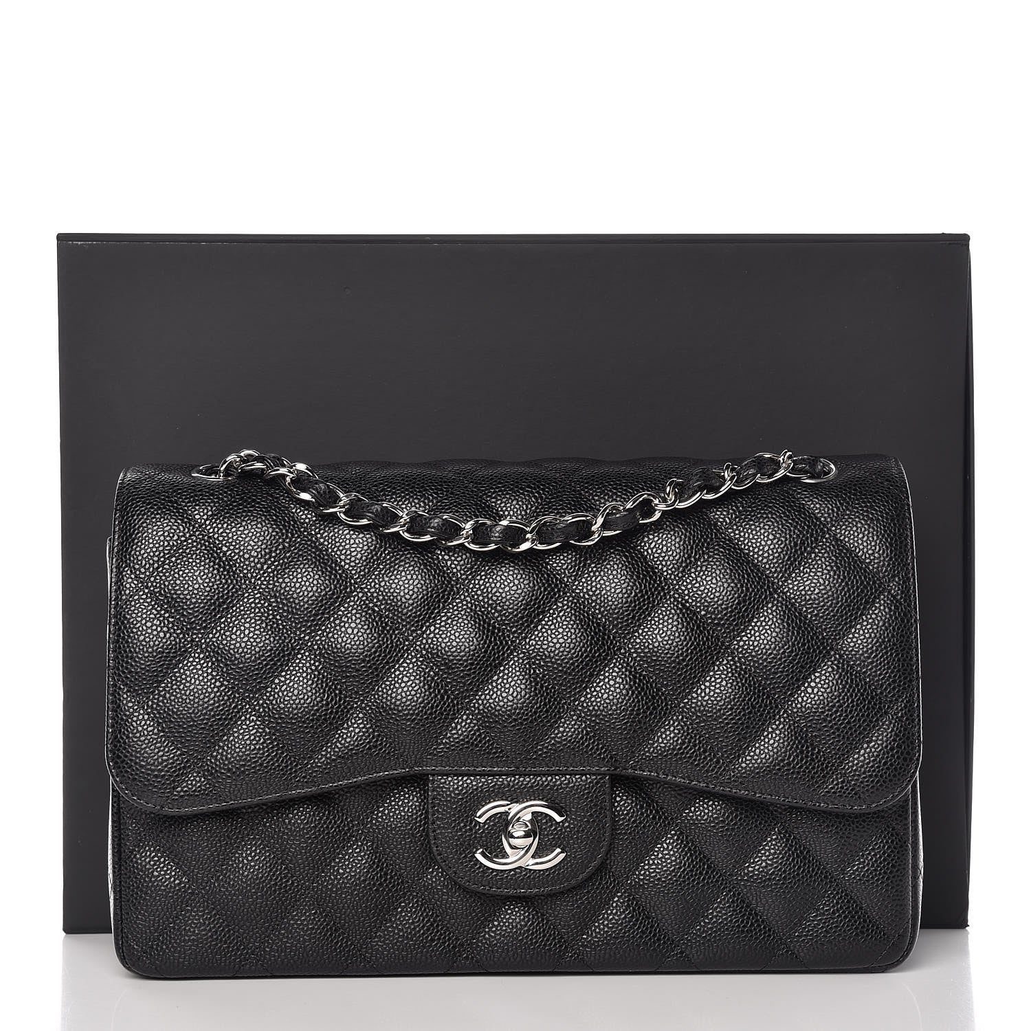 Chanel Caviar Quilted Jumbo Double Flap Black 9 of 9